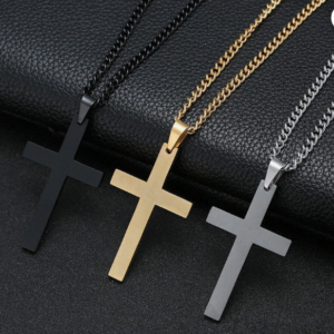 cross black gold silver